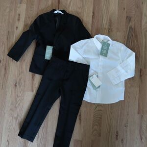 H&M New Black Suit Set with White Shirt 2-3Y